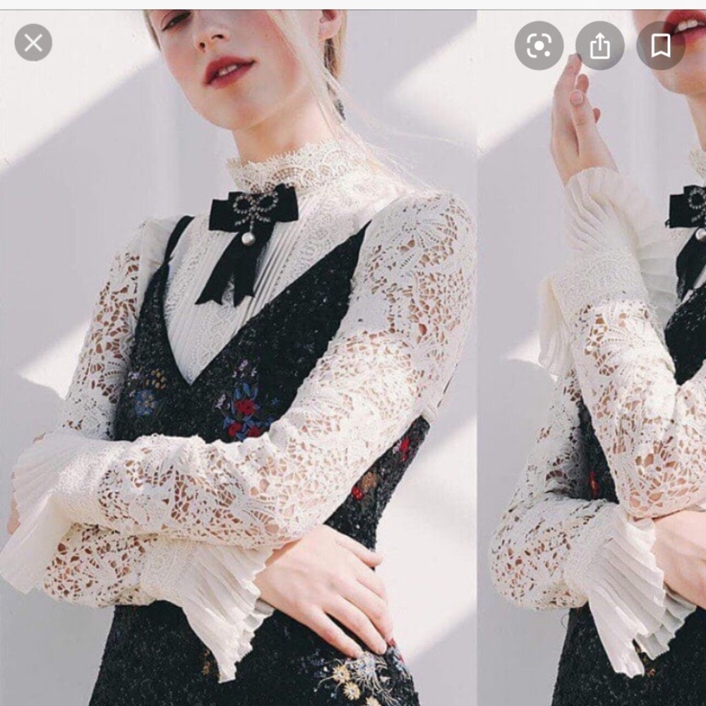 Erdem X H&M LACE BLOUSE Sz 2